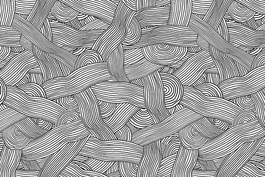 Monochromatic Striped Maze  Wall Mural