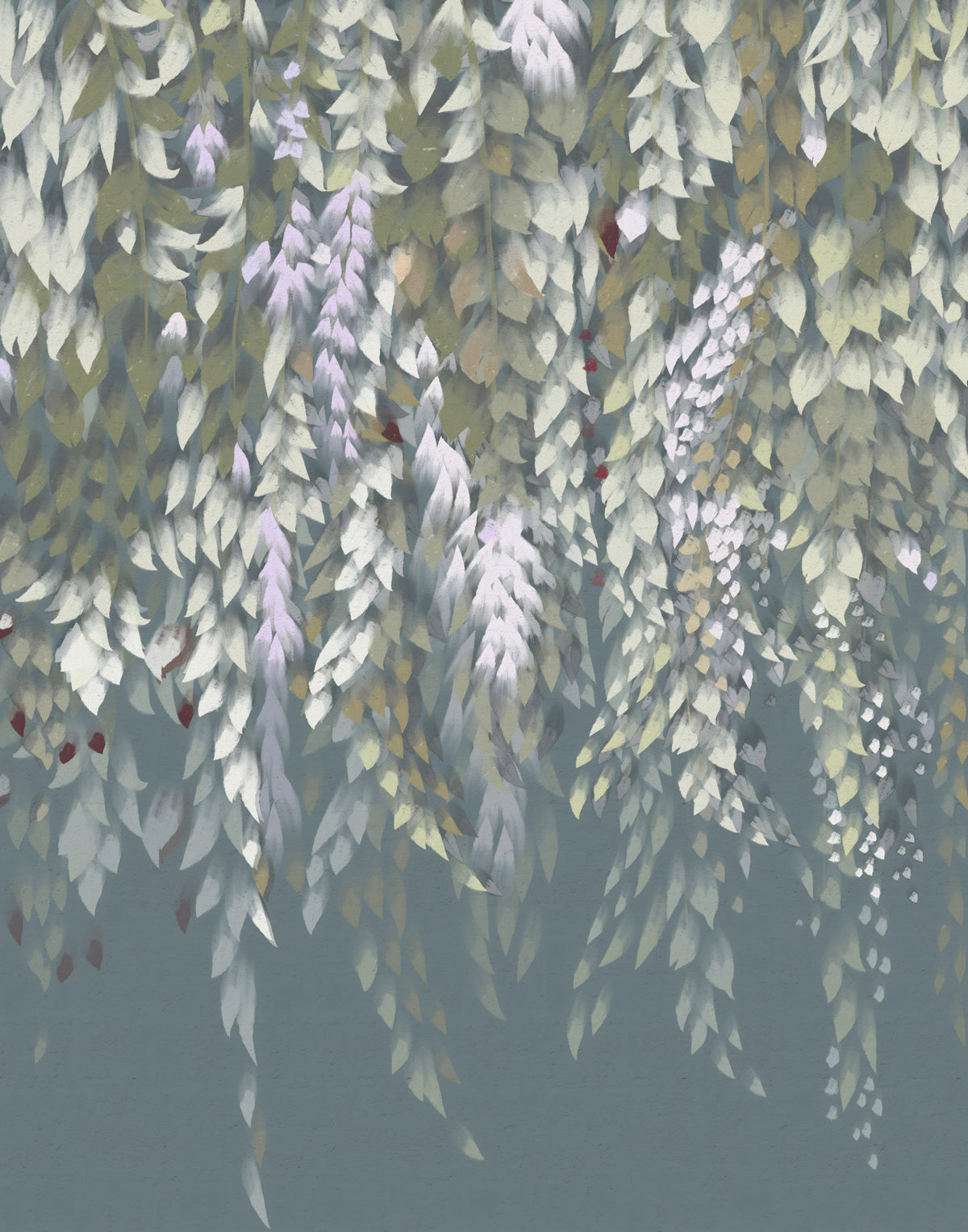 Cascading Wisteria Dream Wall Mural in your room