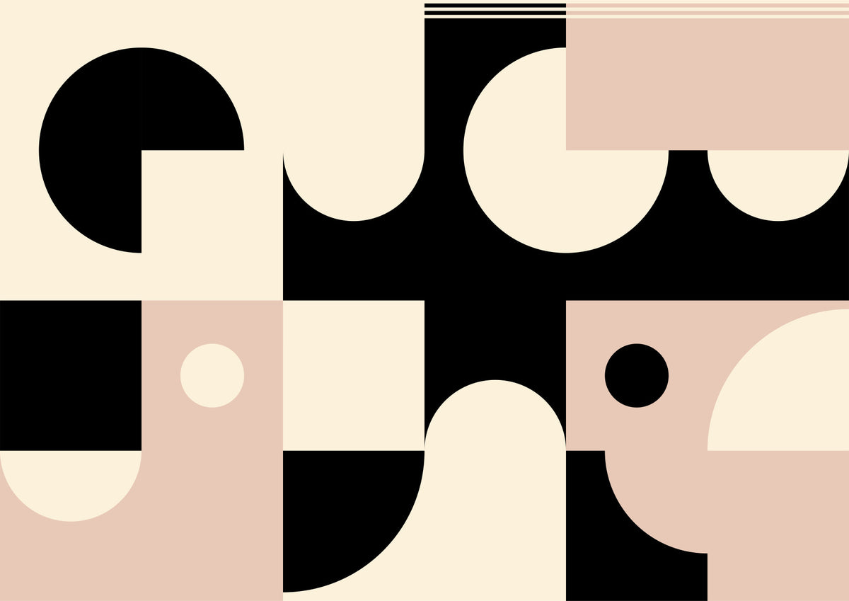 Pink Black - Bold Geometric Interplay Wall Mural in your room — zoomed