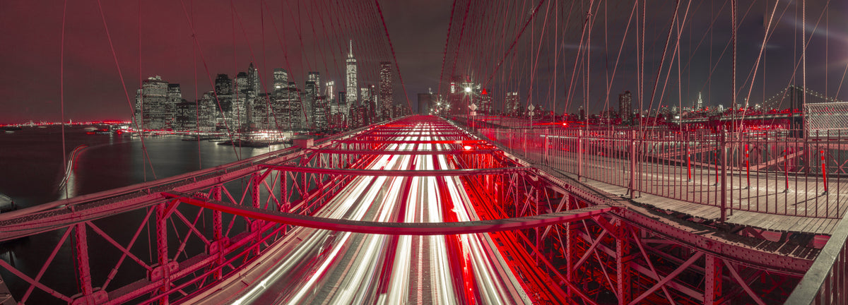 Crimson City Lights Wall Mural in your room — zoomed