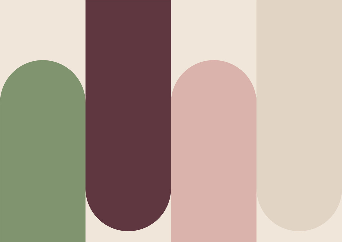 Contemporary Shapes Blend Wallpaper⁠ in your room — zoomed