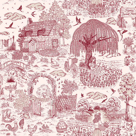 Country Charm Toile Wallpaper⁠