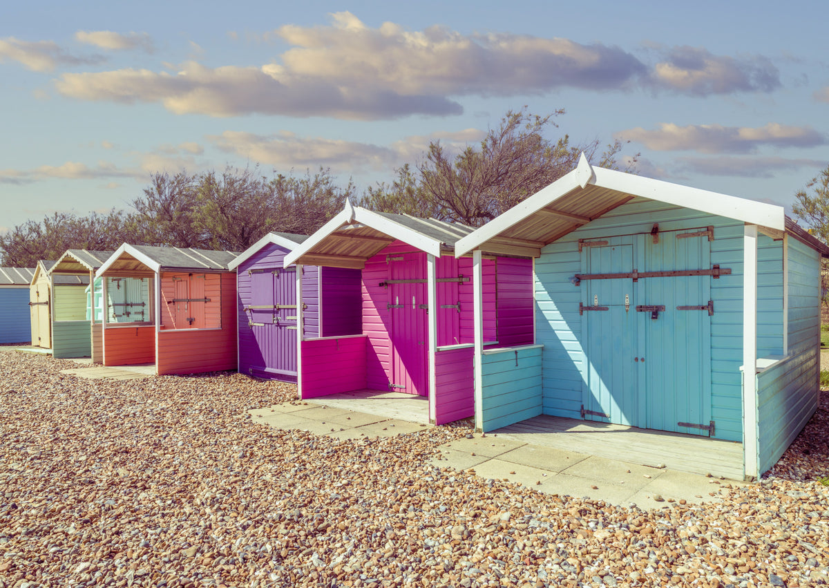 Beach Row Bliss Wall Mural in your room