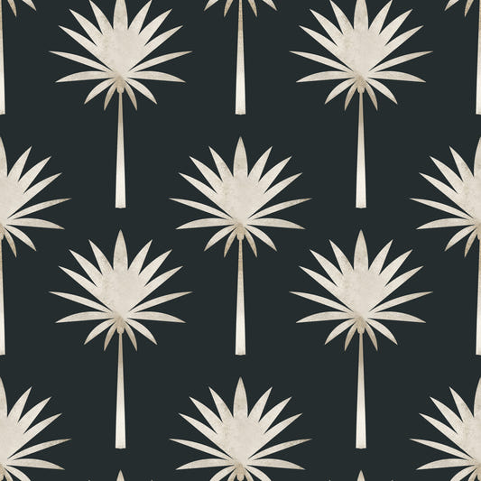 Luxe Palms Art Deco Tropical Flair Wallpaper⁠