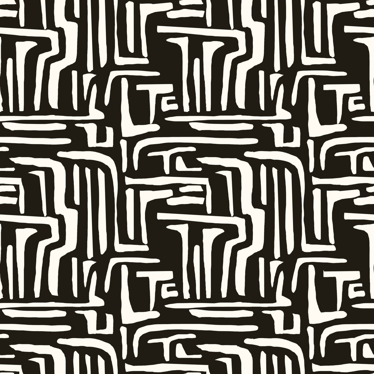 Modern Tribal Maze Wallpaper⁠ in your room