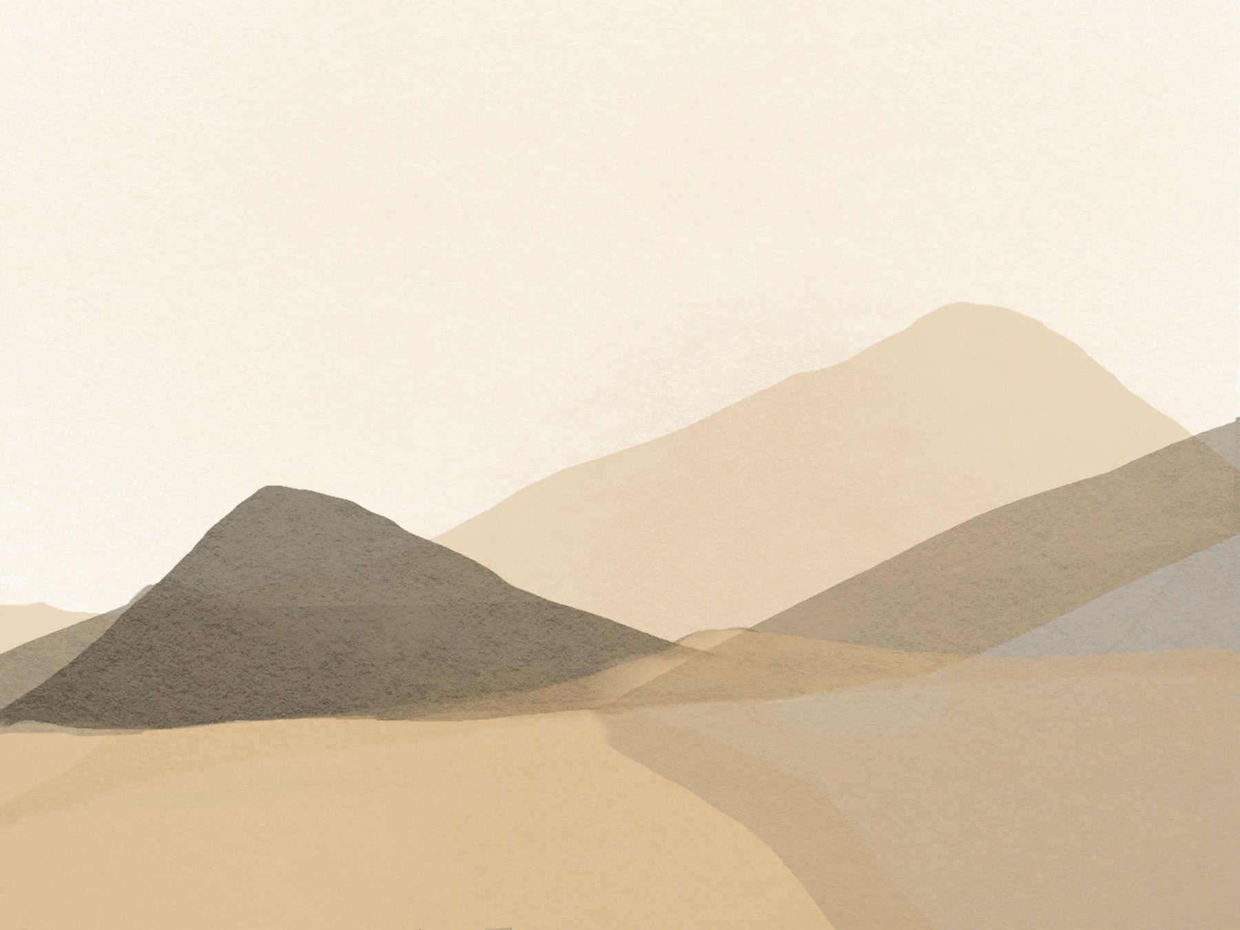 Neutral Hues Mountain Range Serenity Wall Mural - 2898216 in your room — zoomed