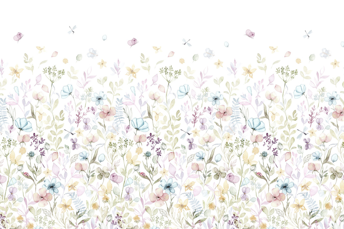 Watercolor Whispers Floral Wall Mural - 3279932 in your room — zoomed