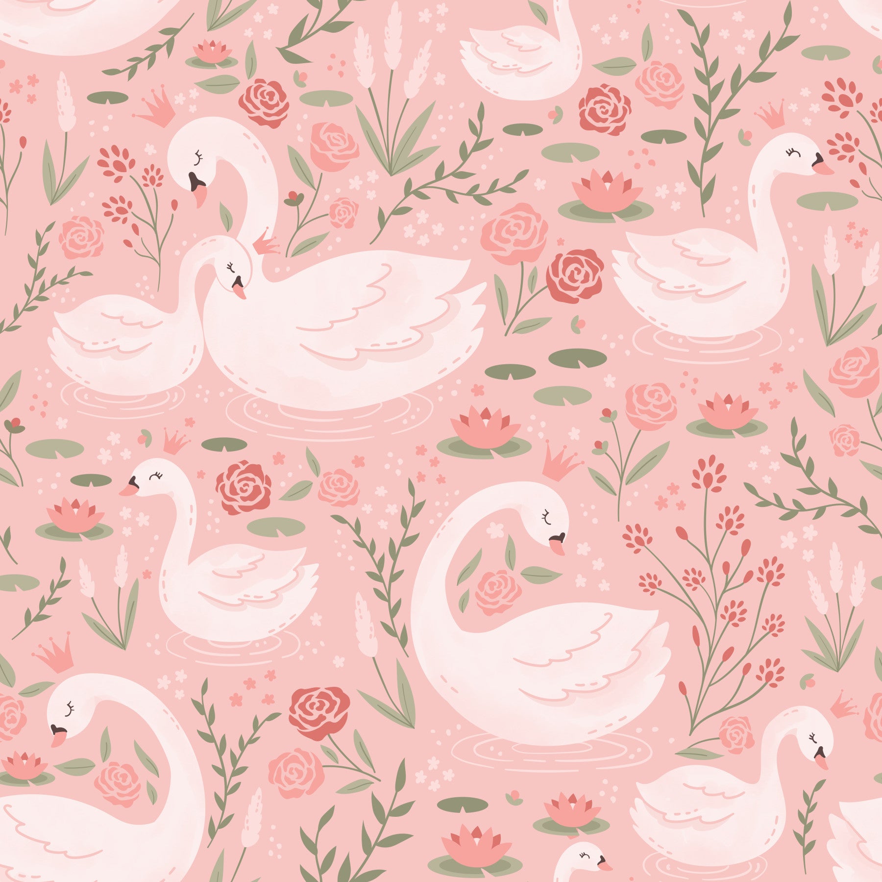 Rosy Swan Serenity Wallpaper⁠ -2962368