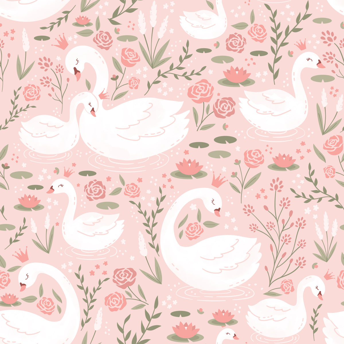 Swan Princess Garden Wallpaper⁠ -2962372 in your room — zoomed