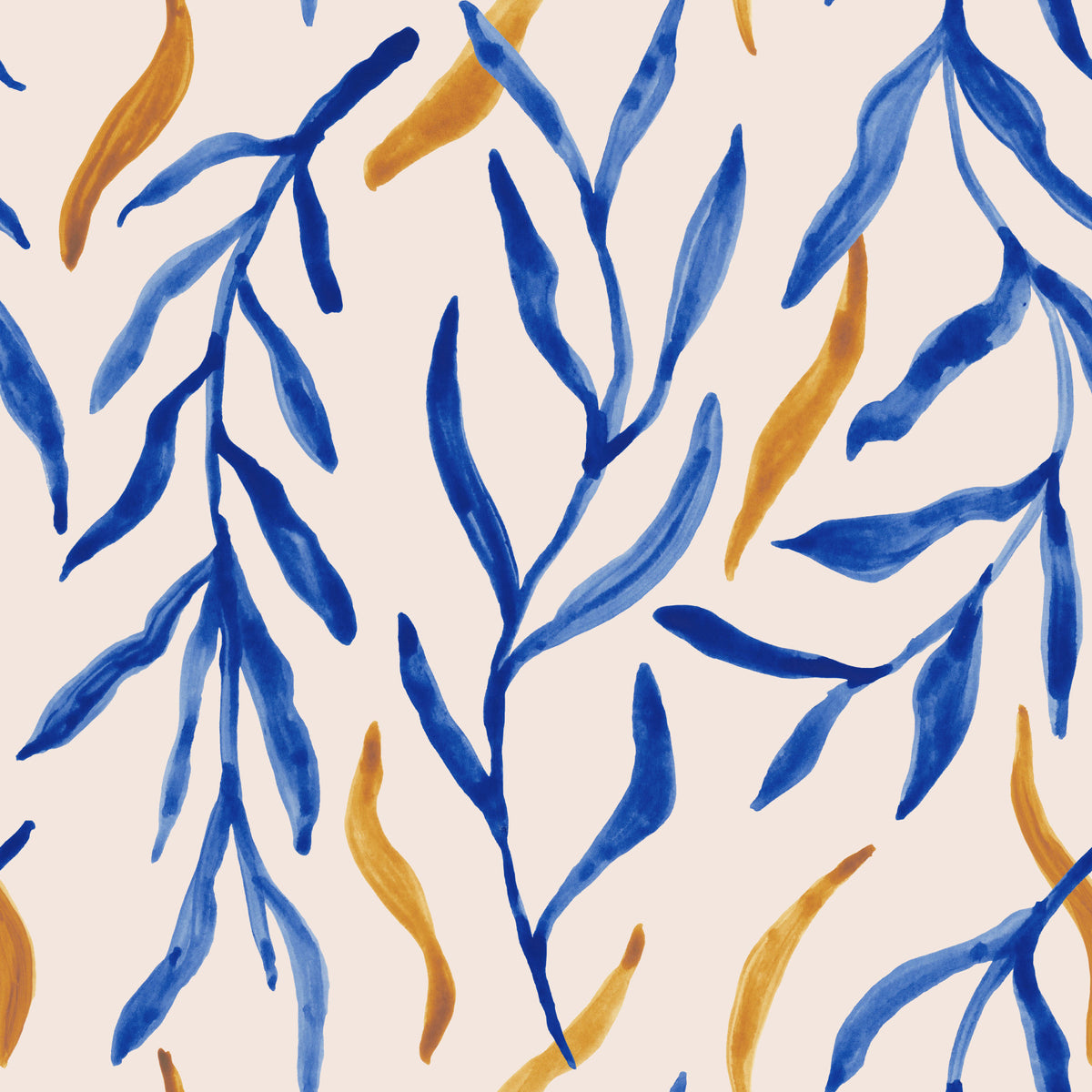 Watercolor Blue & Gold Botanical Wallpaper⁠ -2963135 in your room