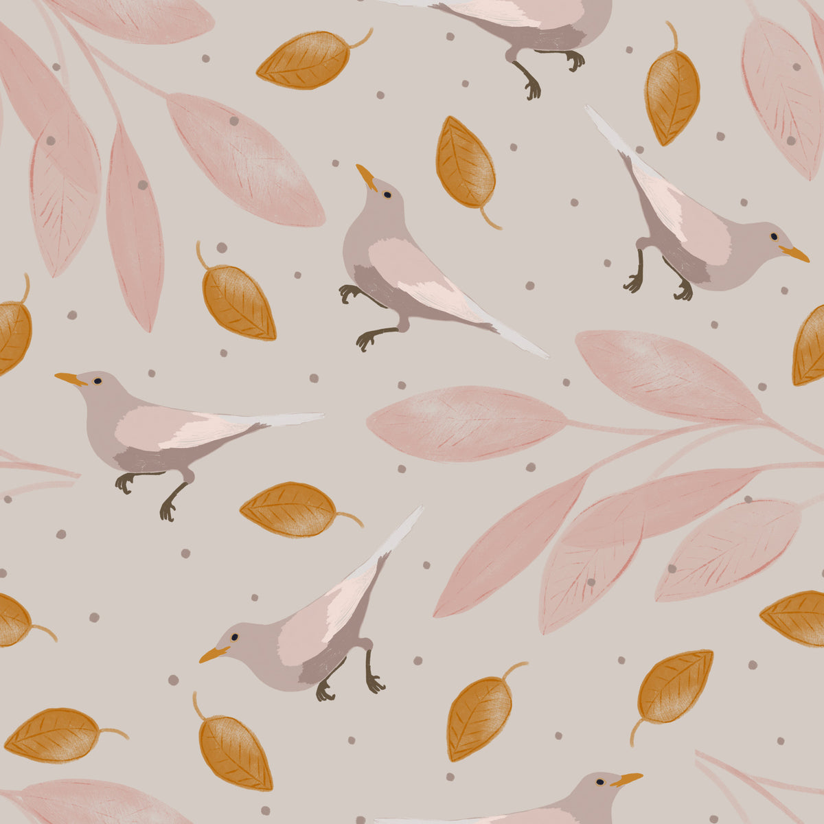 Birds & Leaves Wallpaper⁠ - 2983576 in your room — zoomed