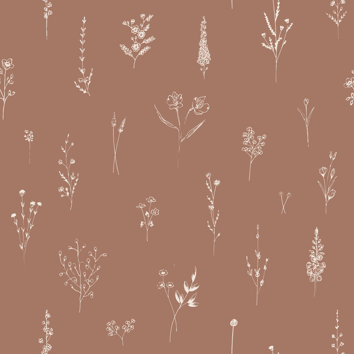 Rustic Bloom Sketch Wallpaper⁠ -3005924 in your room