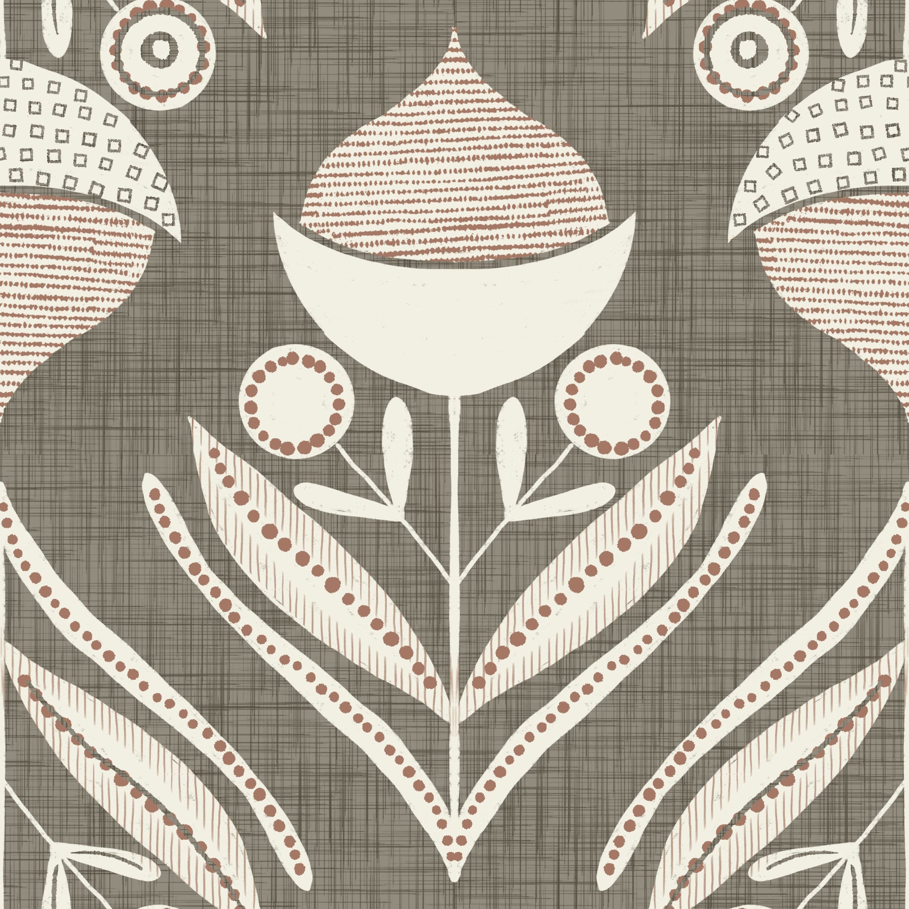 Neutral Bloom Textile Wallpaper⁠ -3017128