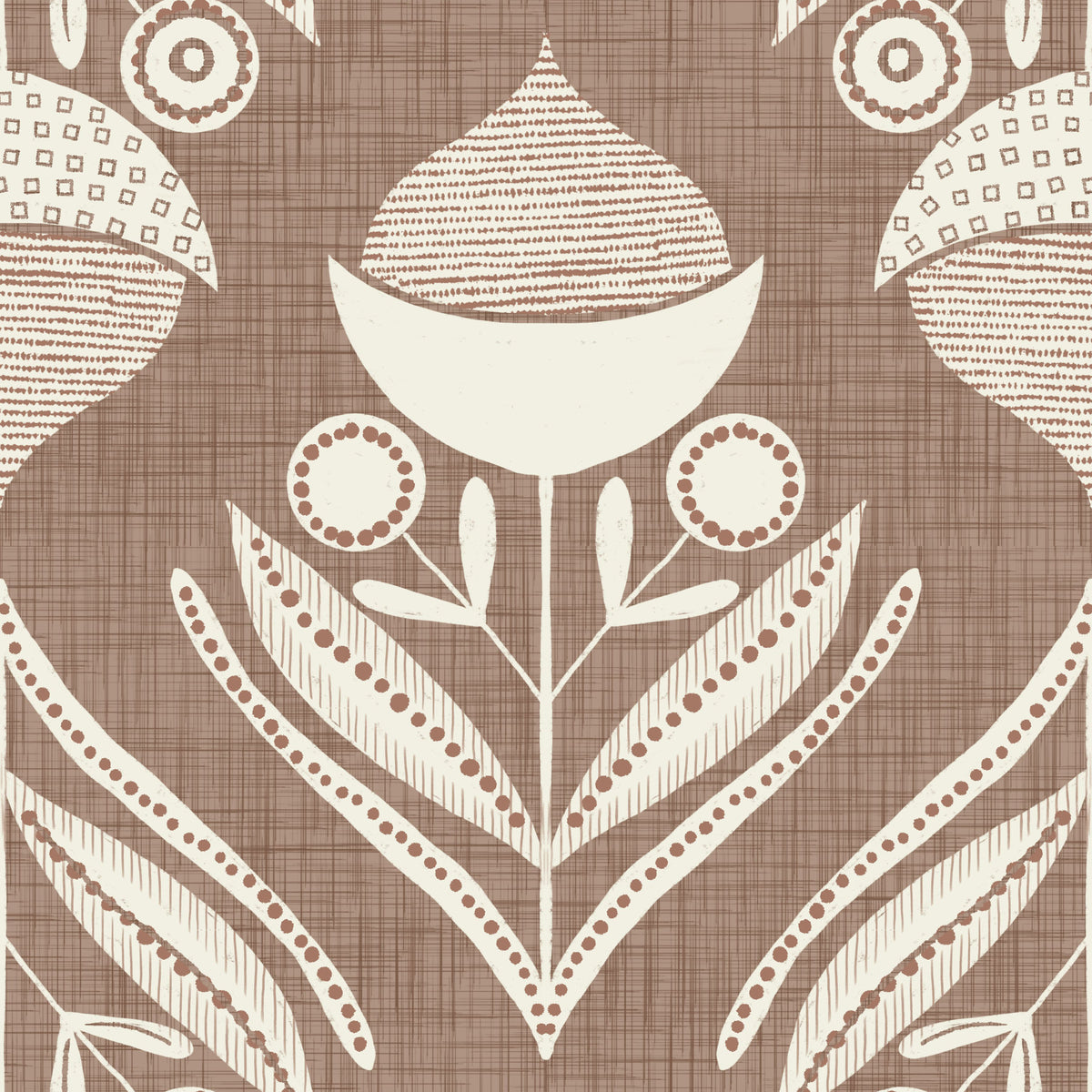 Retro Folk Floral Wallpaper⁠ -3017129 in your room — zoomed