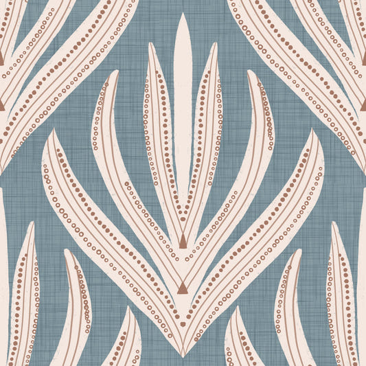 Floral Geometry in Muted Blue Wallpaper⁠ -3017148