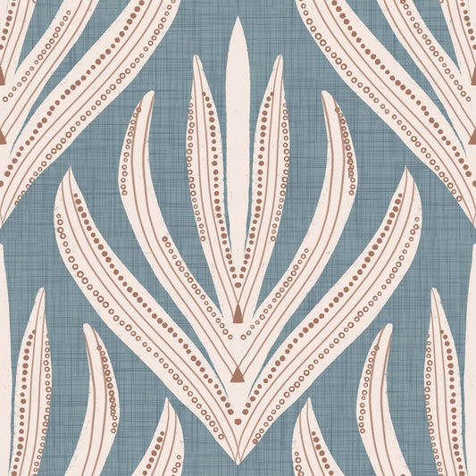 Floral Geometry in Muted Blue Wallpaper⁠ -3017148