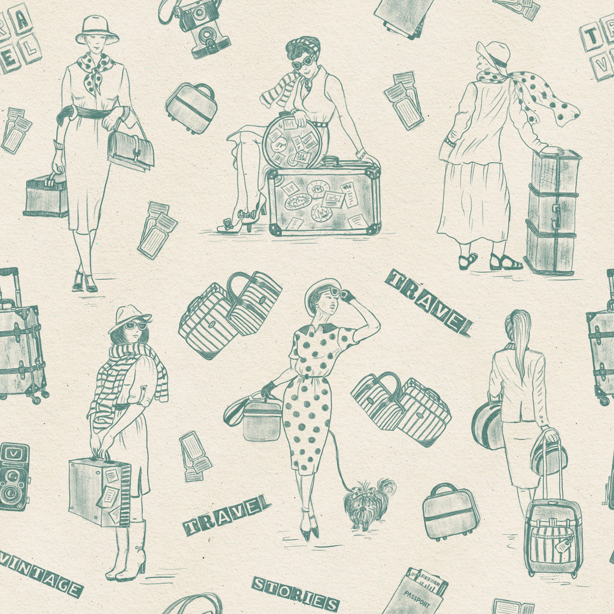Vintage Travelogue Wallpaper⁠ -3239401 in your room