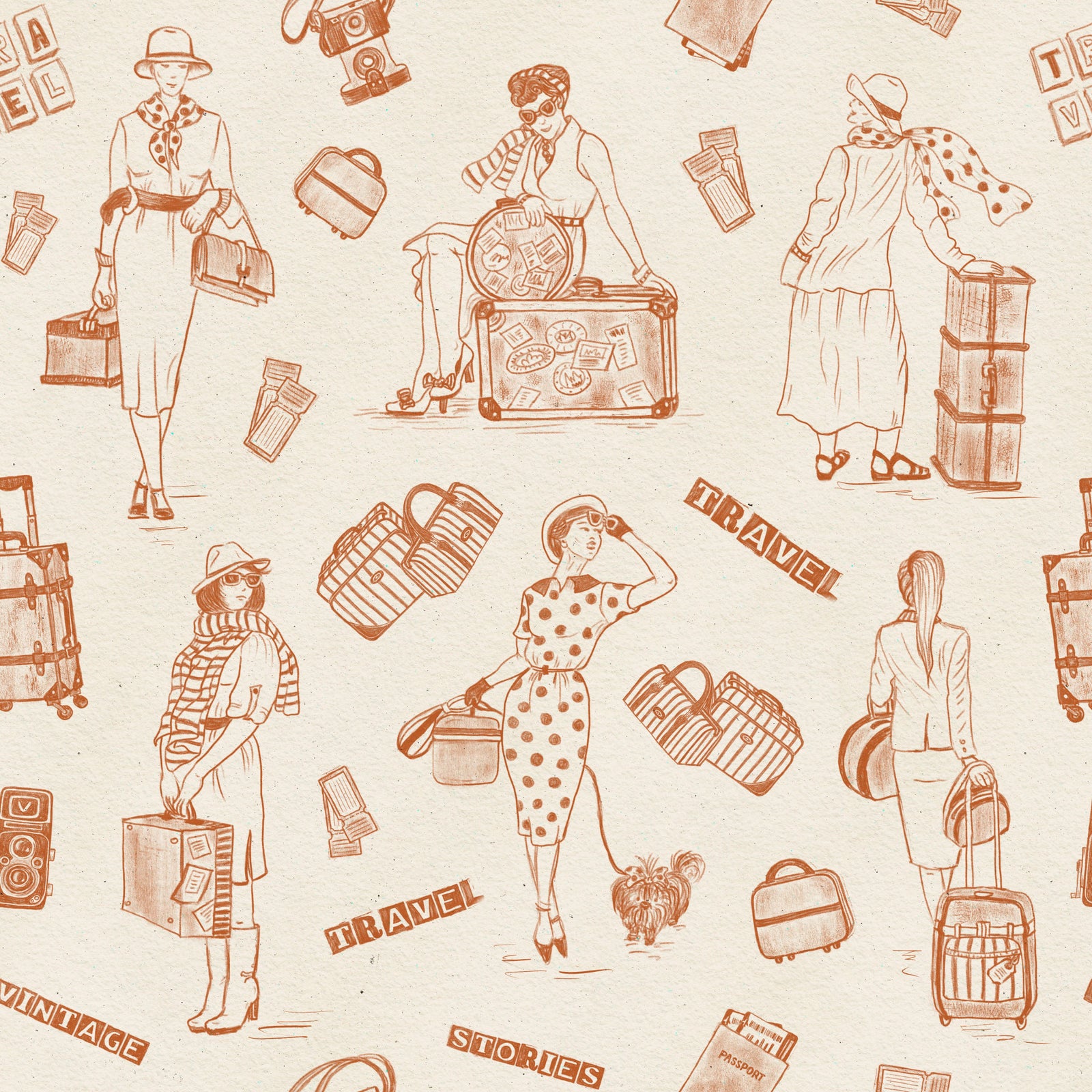 Vintage Travel Tales Wallpaper⁠ -3239402