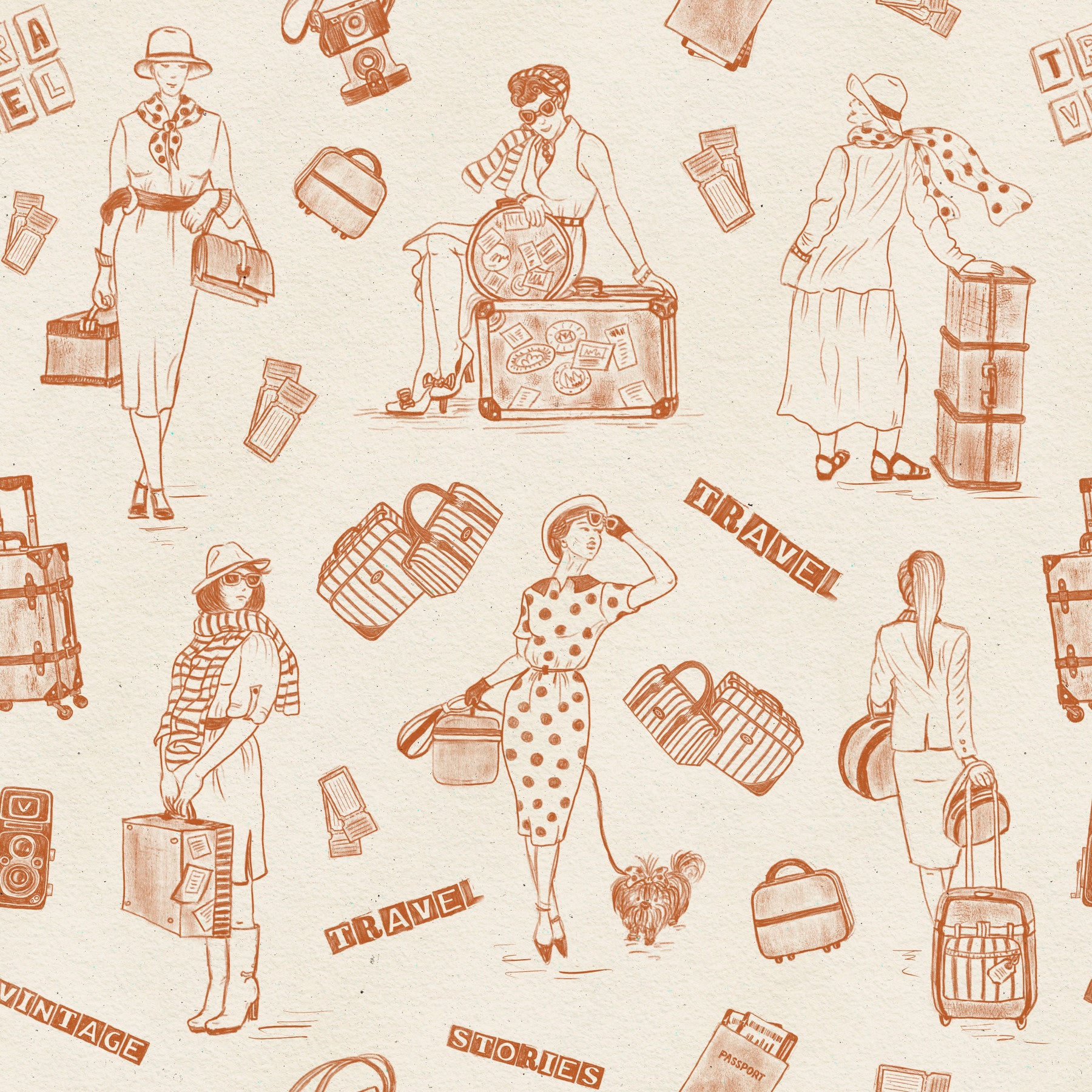 Vintage Travel Tales Wallpaper⁠ -3239402 in your room — zoomed