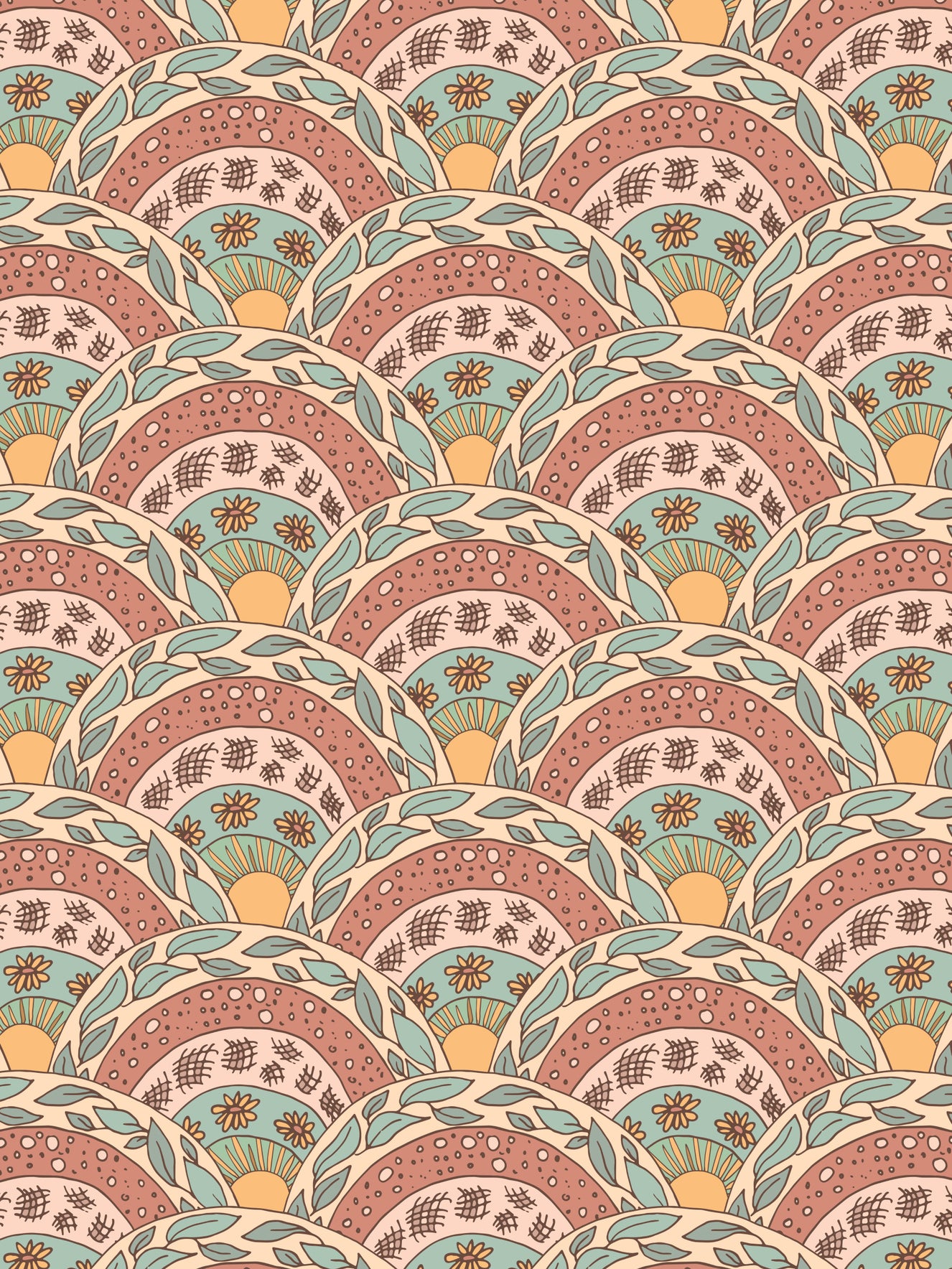 Boho Sunburst Bloom Wallpaper⁠ -3245540