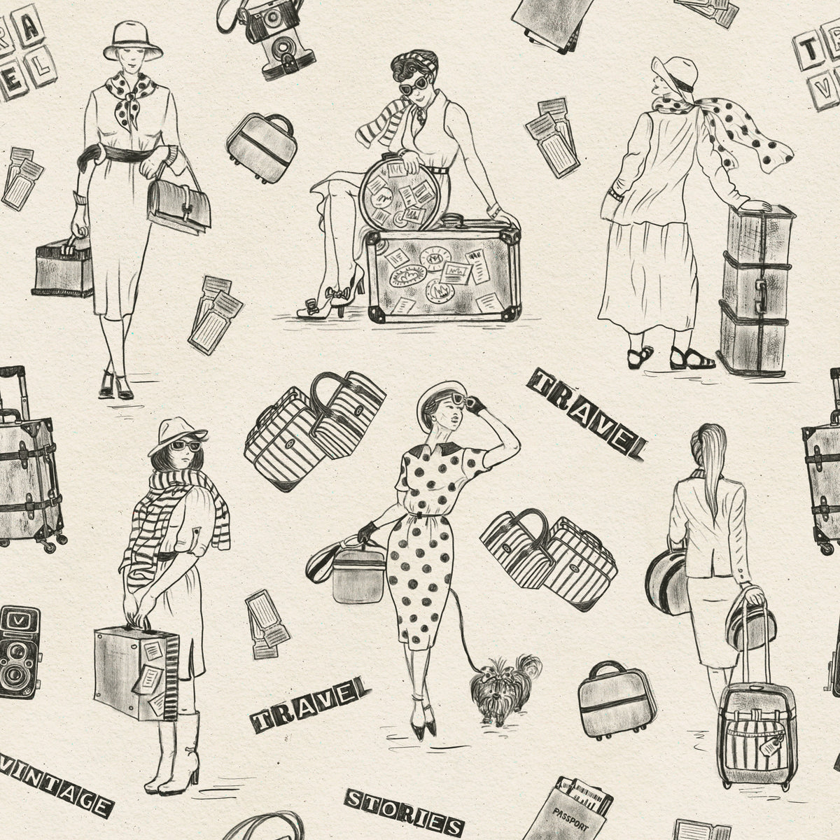Global Chic: Travel Sketch Wallpaper⁠ -3239404 in your room