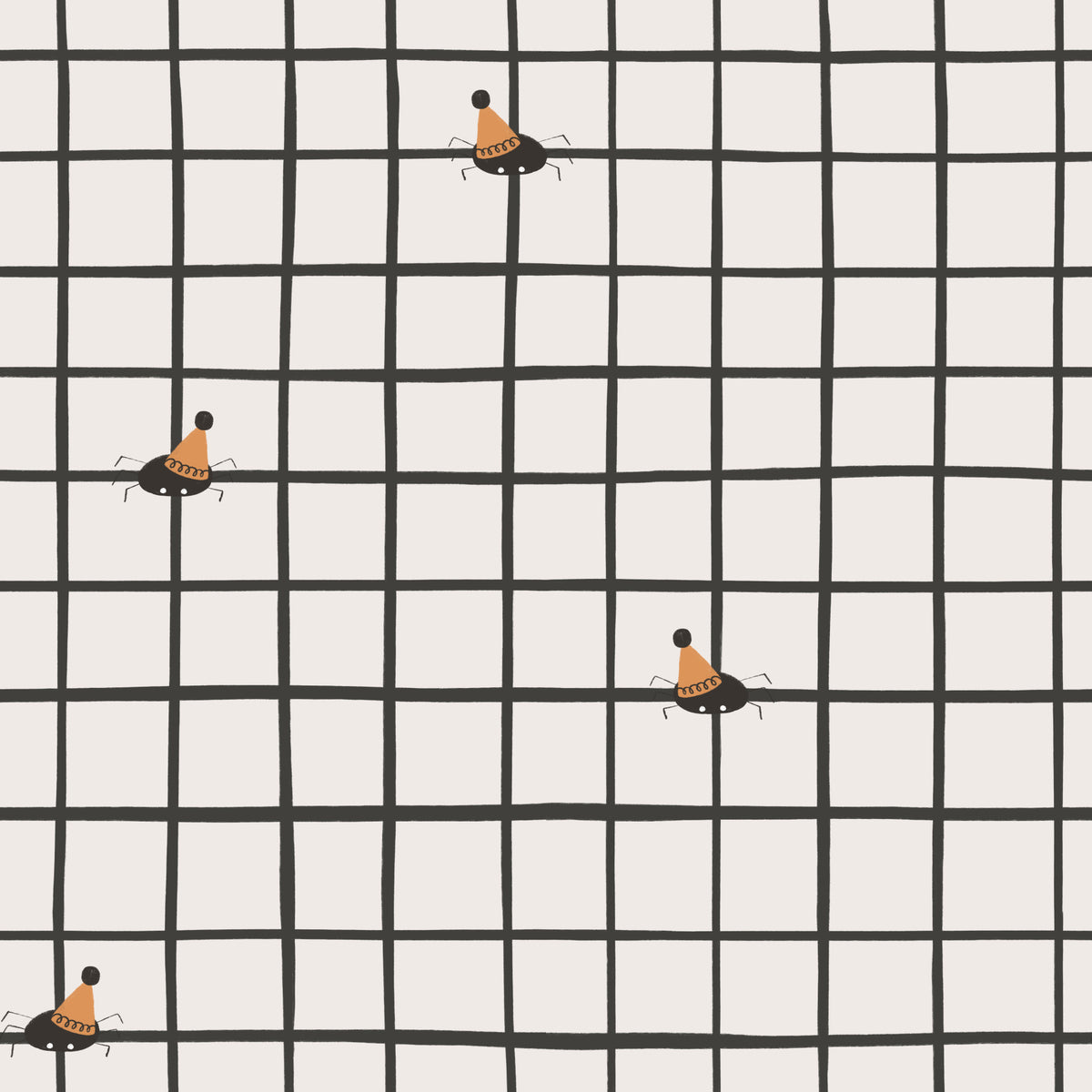 Party Bugs on Grid Wallpaper⁠ -3259356 in your room — zoomed