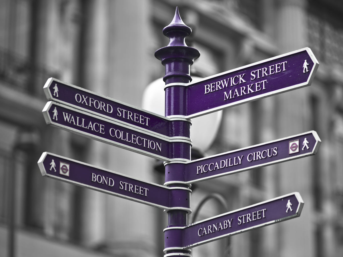 Oxford Circus Sign Wall Mural in your room — zoomed