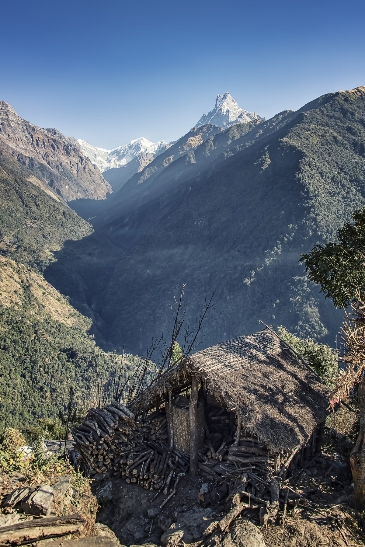 Mountain Hut Vista Wall Mural in your room