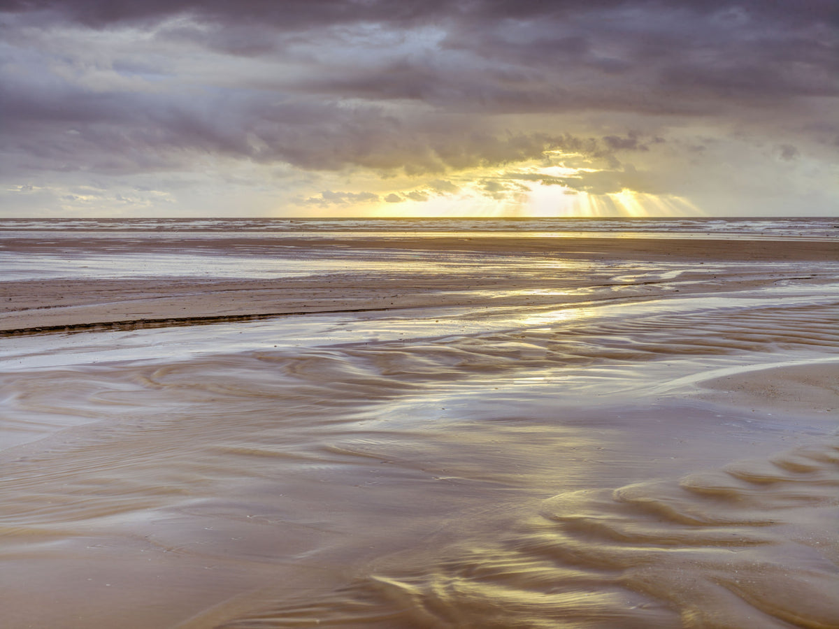Blackpool beach Sunset Wall Mural in your room — zoomed