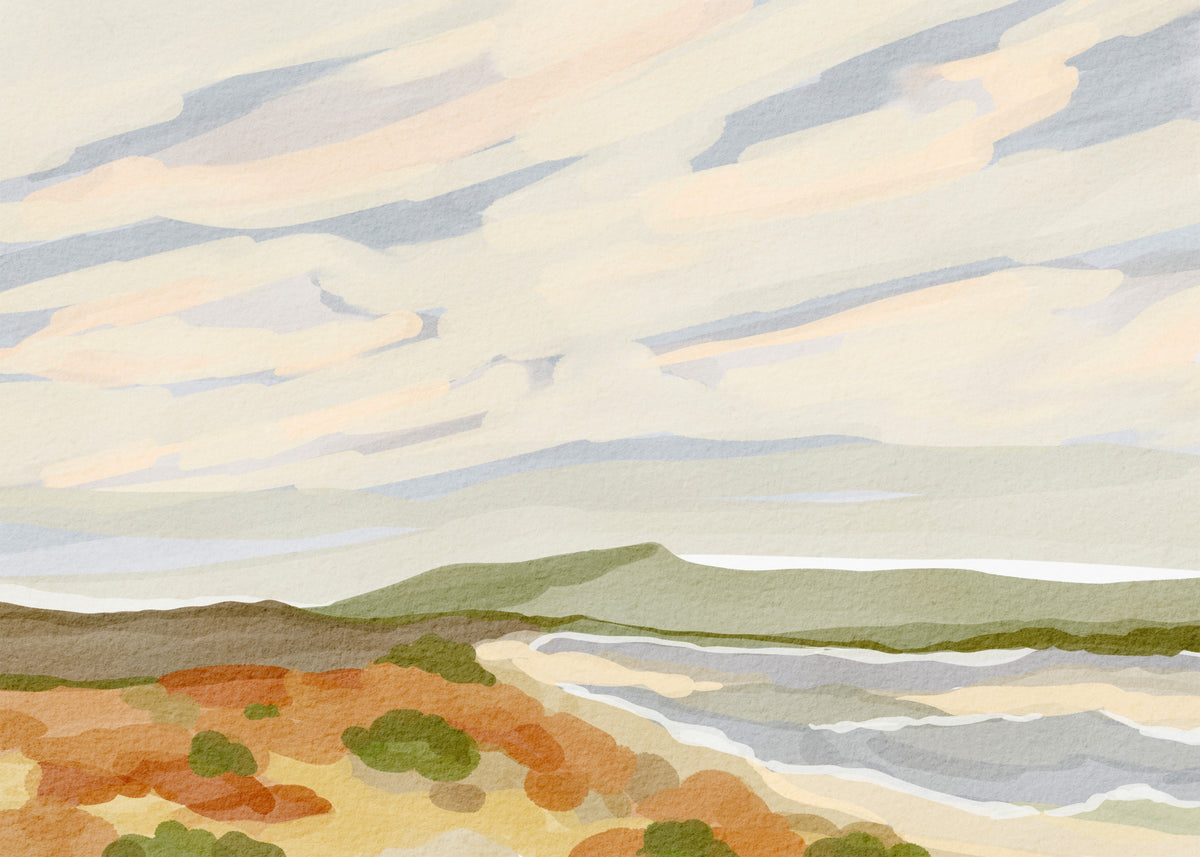 Watercolor Hills Wall Mural in your room