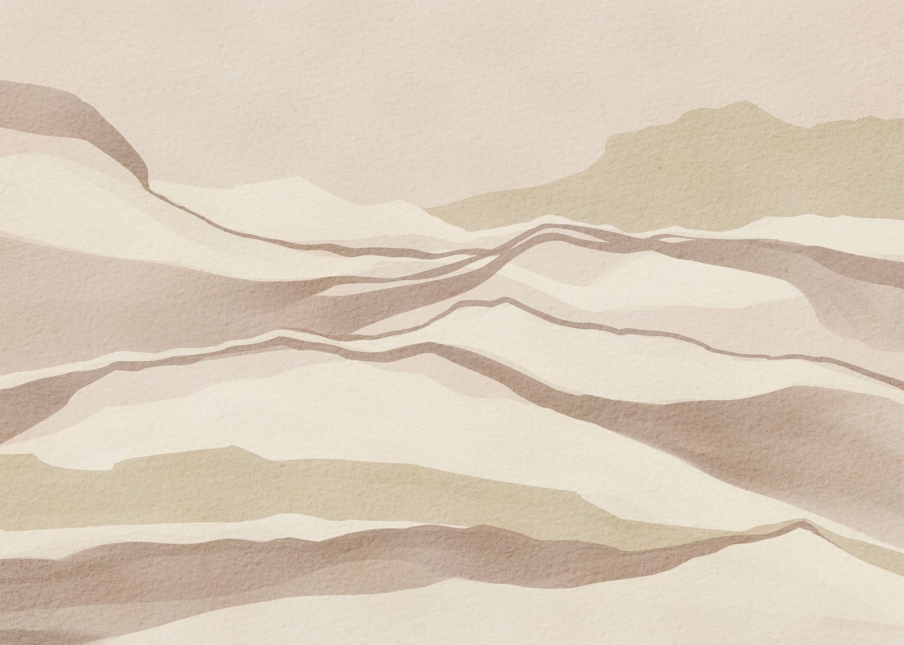 Neutral Desertscape Wall Mural in your room — zoomed