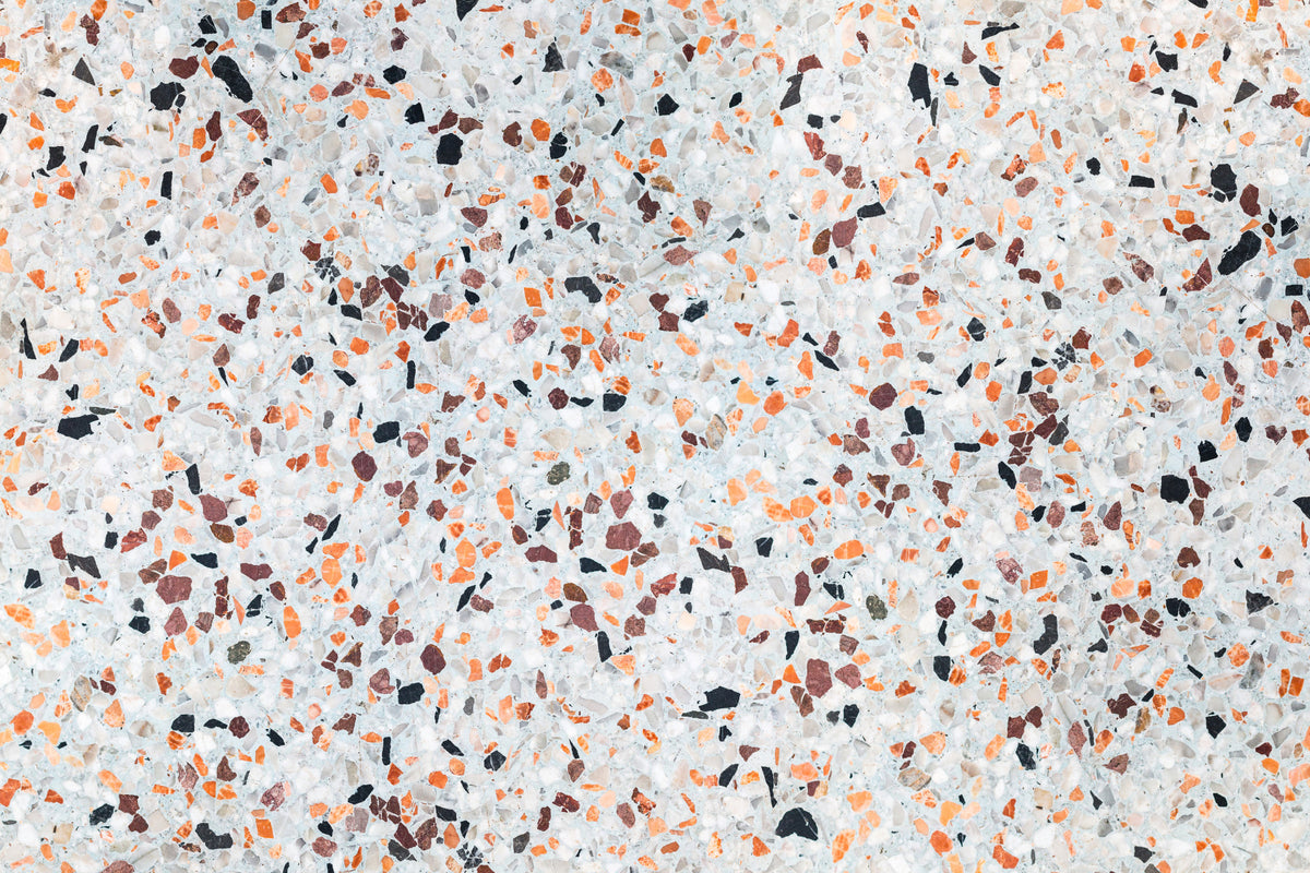 Light Coral Terrazzo Wall Mural in your room — zoomed