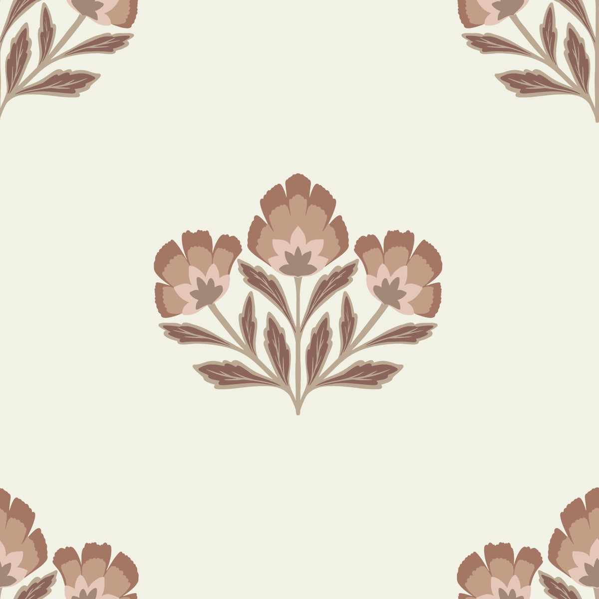 Earthy Flora Wallpaper⁠ in your room — zoomed