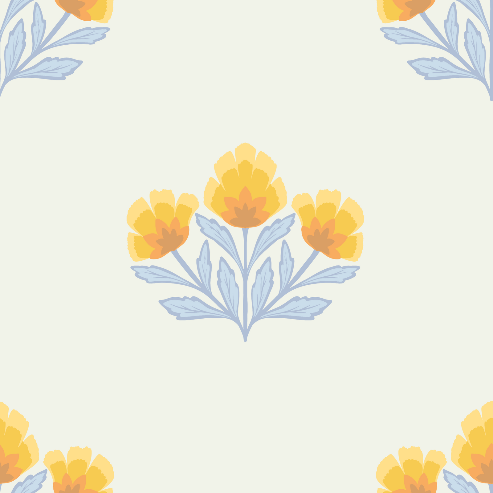 Golden Bloom Repeat Wallpaper⁠ in your room