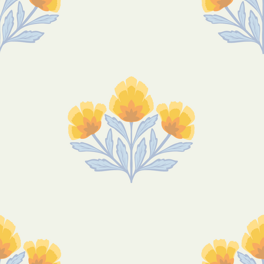 Golden Bloom Repeat Wallpaper⁠
