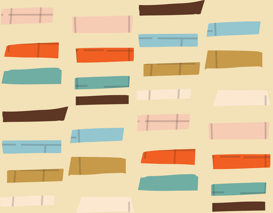 Mid Mod Stacked Blocks Beige Wallpaper⁠