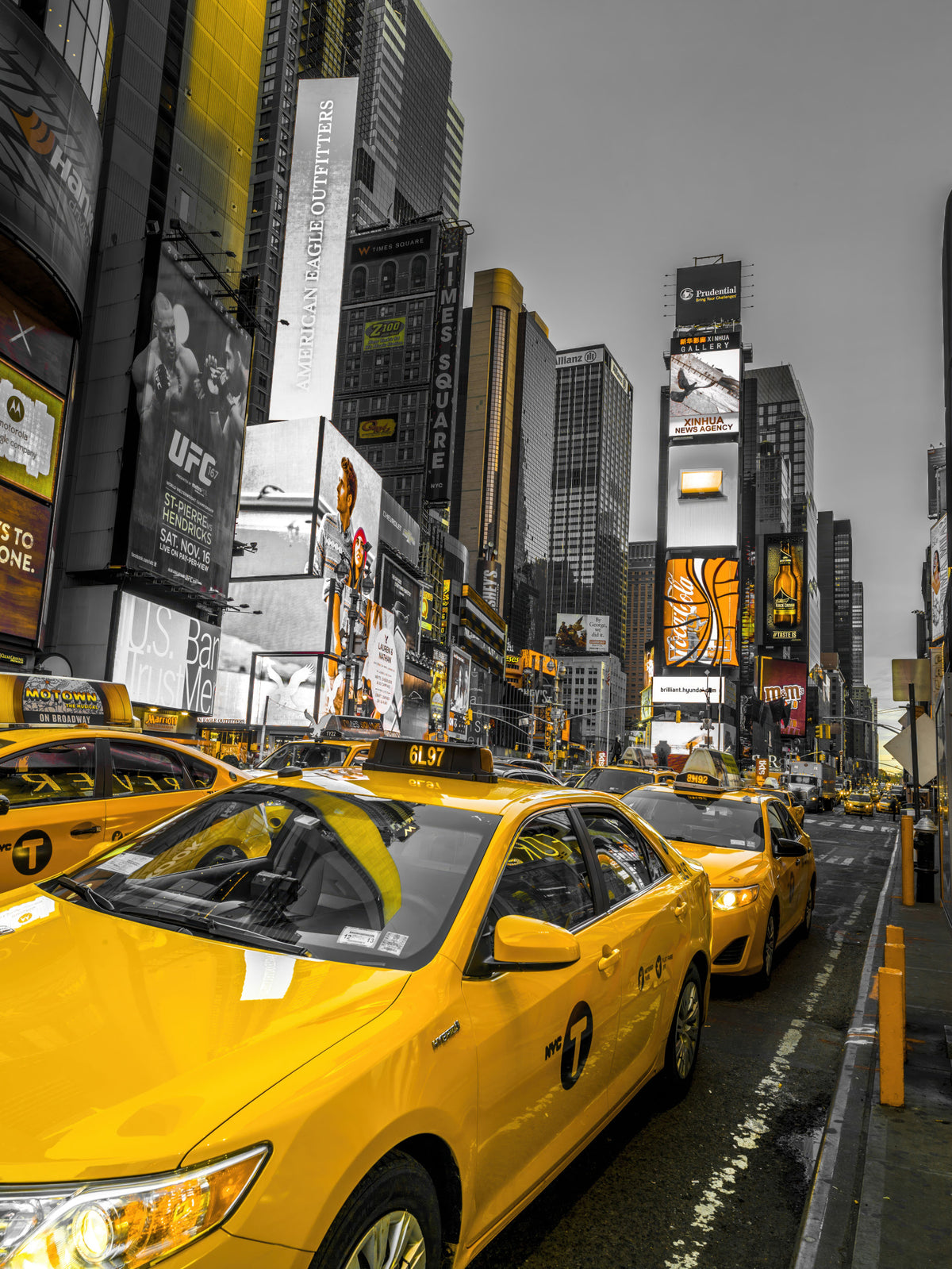 NYC Cabs: Golden Rush Wall Mural in your room