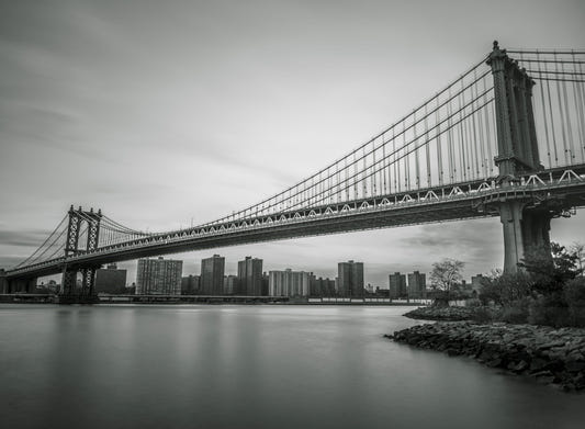 Urban Span: The Bridge in Monochrome Wall Mural