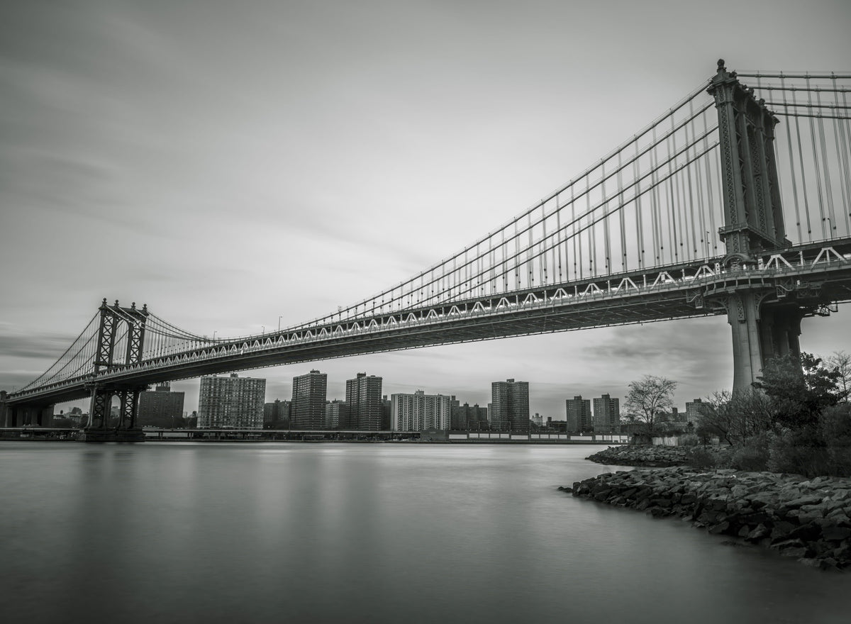 Urban Span: The Bridge in Monochrome Wall Mural in your room