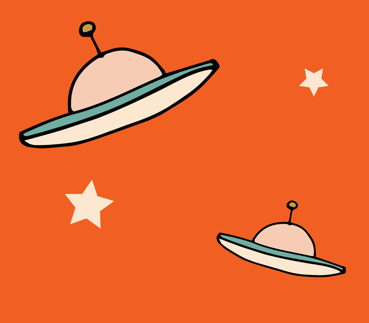 Minimal Vintage UFO Orange Wallpaper⁠ in your room