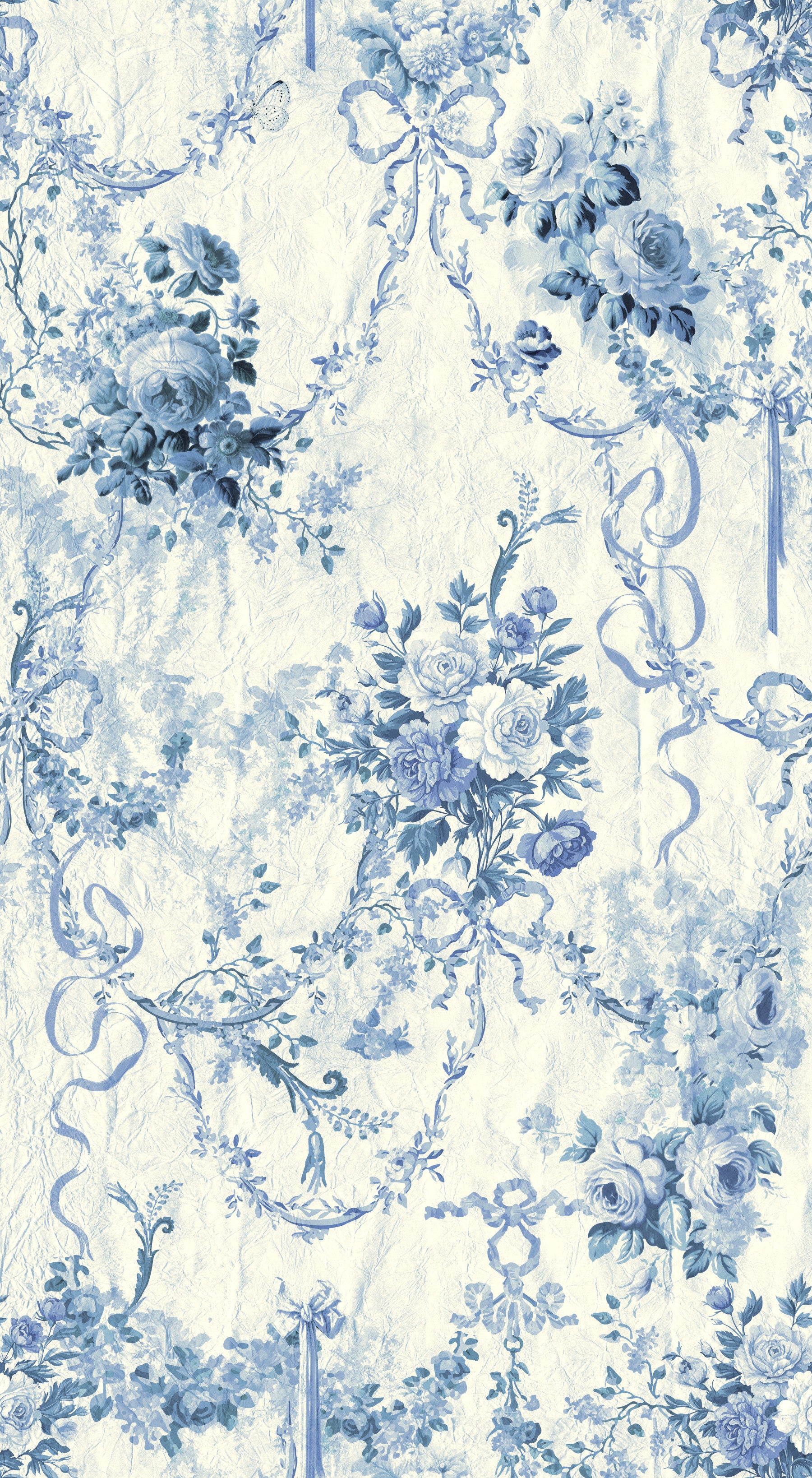 Blue Floral Chinoiserie Charm Wallpaper⁠