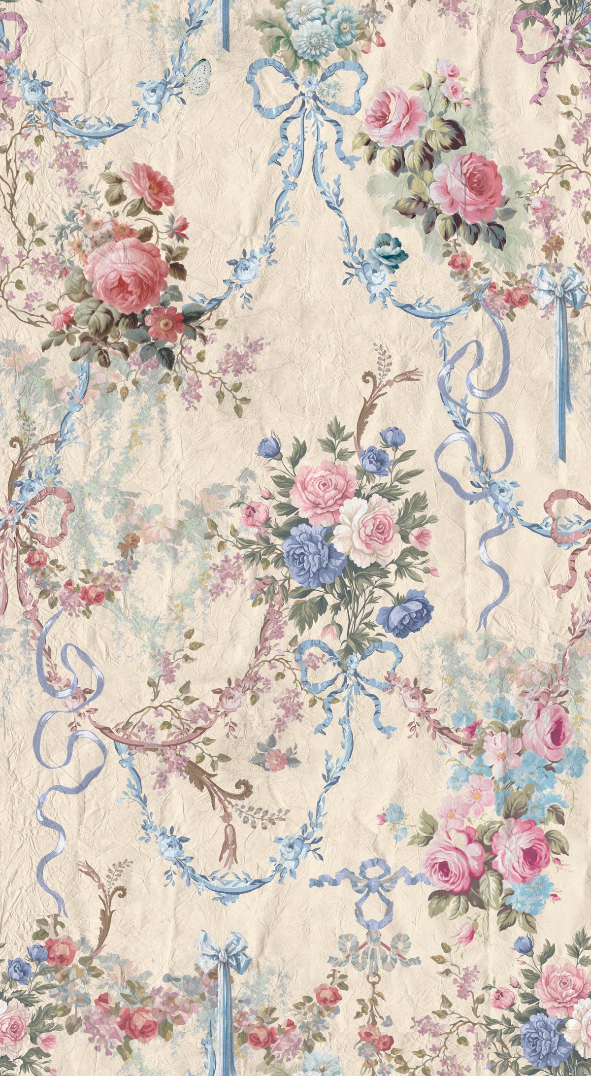 Ribbon Rose Serenade Chinoiserie Wallpaper⁠ in your room