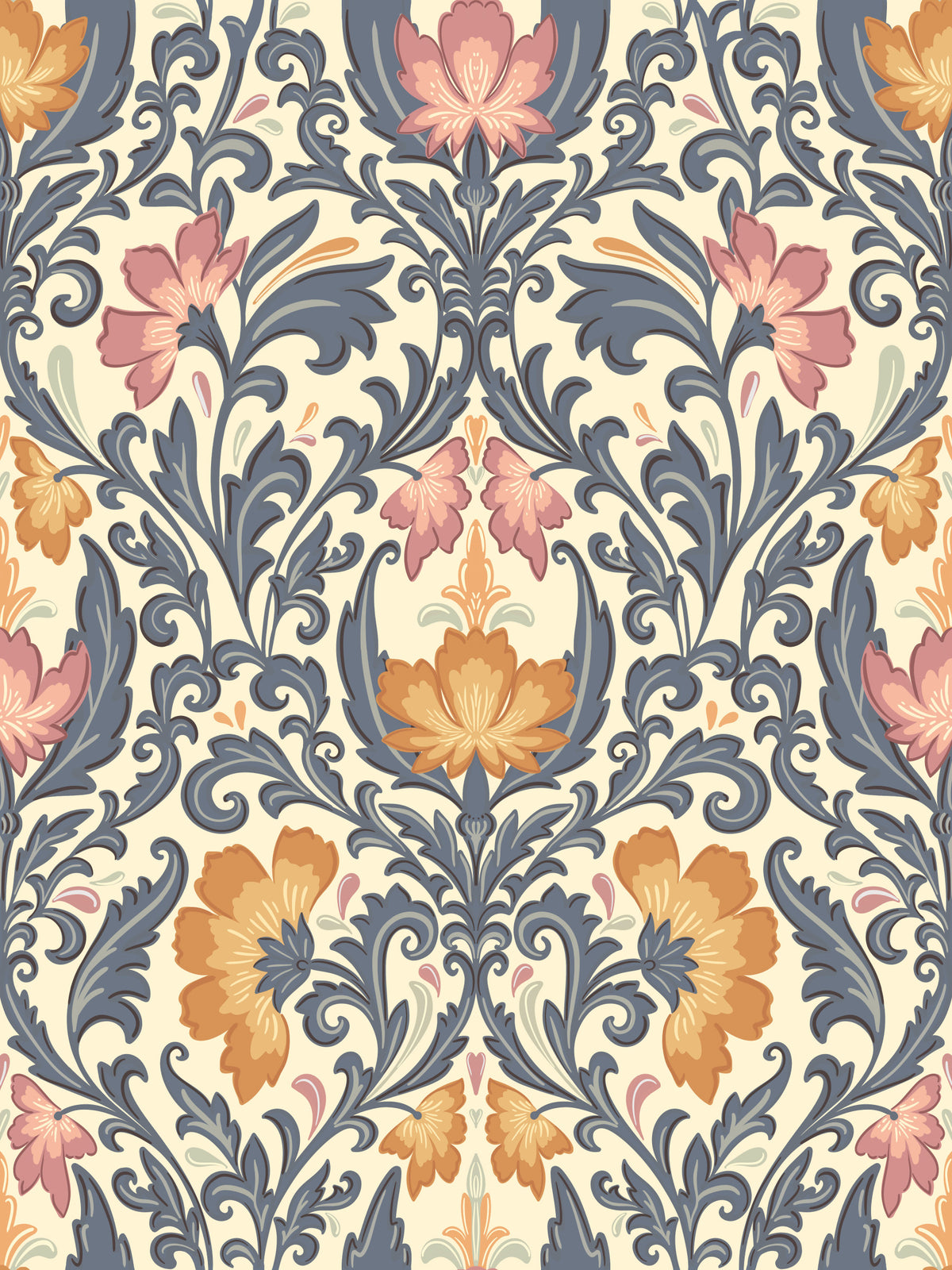 Bloom Damask Wallpaper⁠ in your room