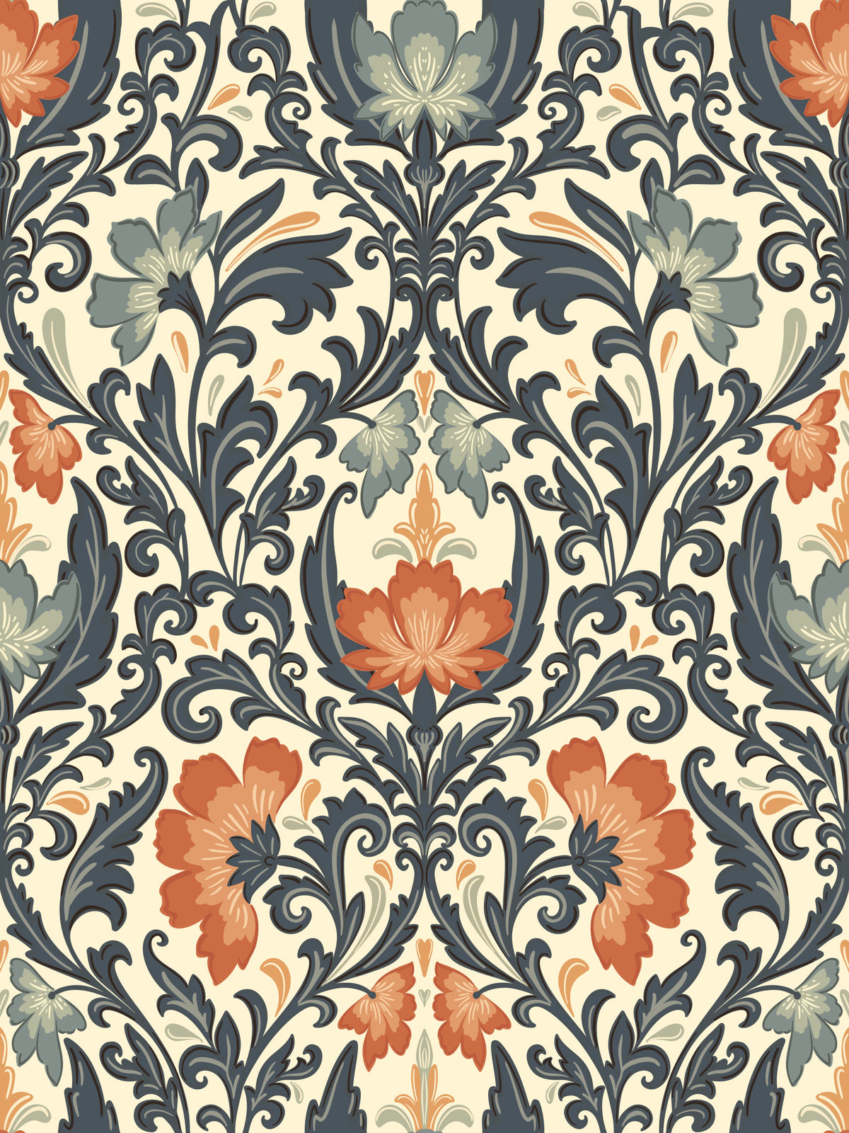 Timeless Floral Opulence Wallpaper⁠ in your room