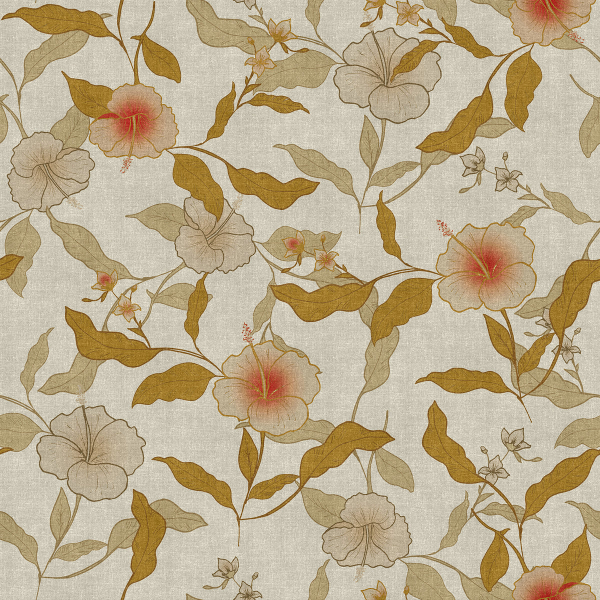 Faded Tropical Floral Timeless Wallpaper⁠ in your room