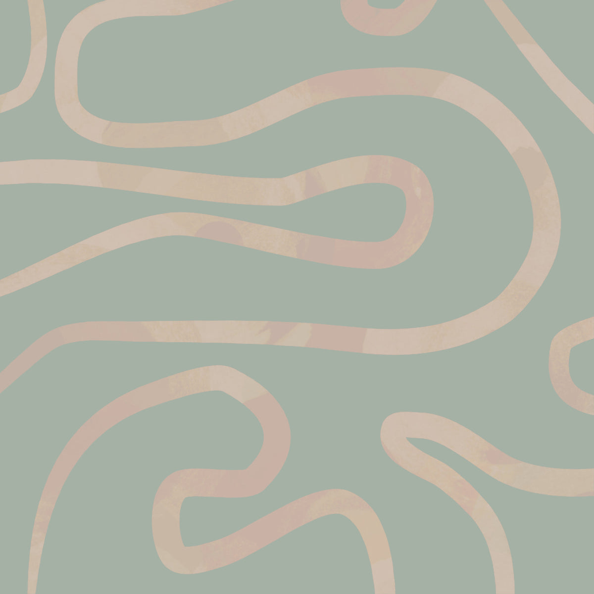 Flowing Lines Green Wall Mural in your room