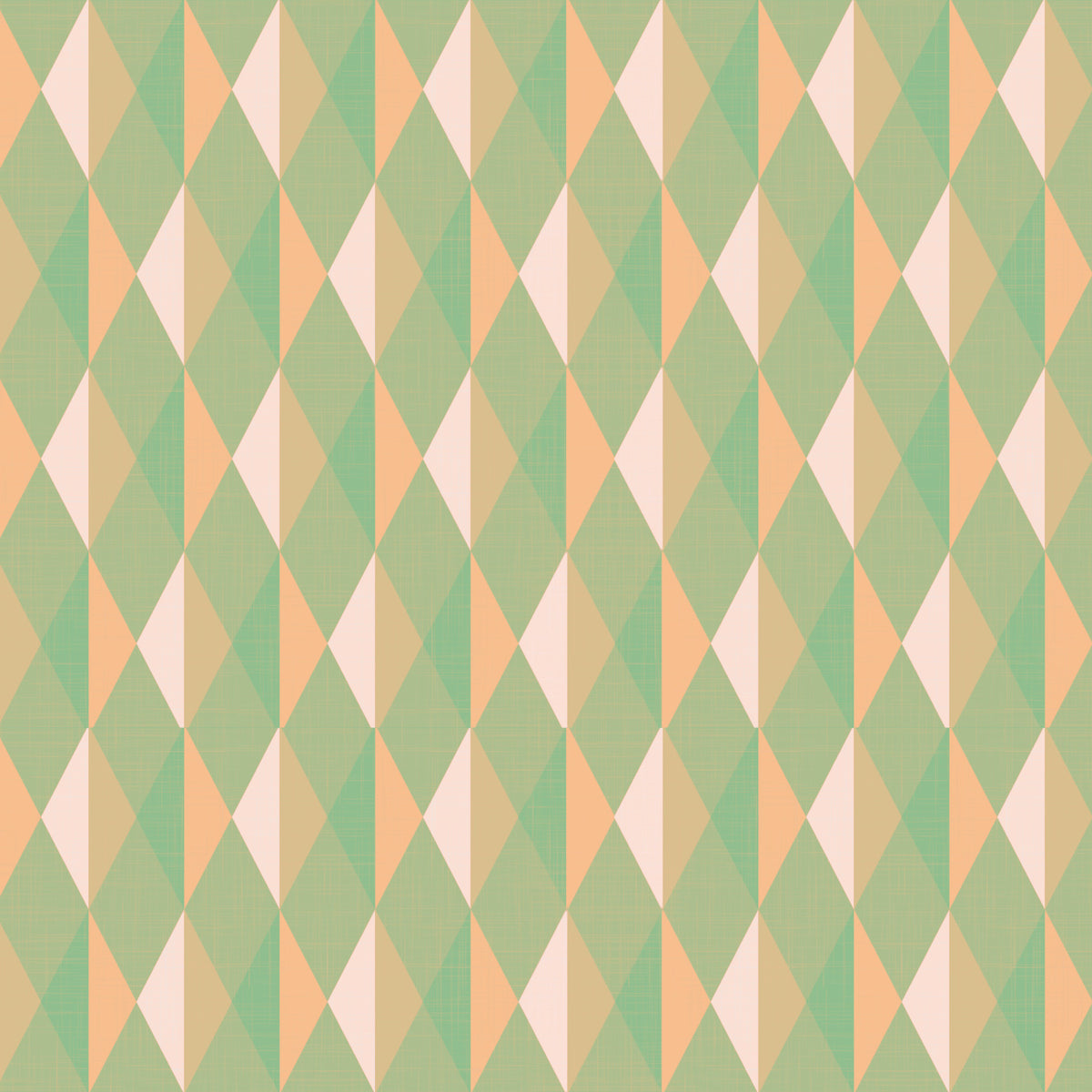 Mint & Peach Triangles  Wall Mural in your room — zoomed