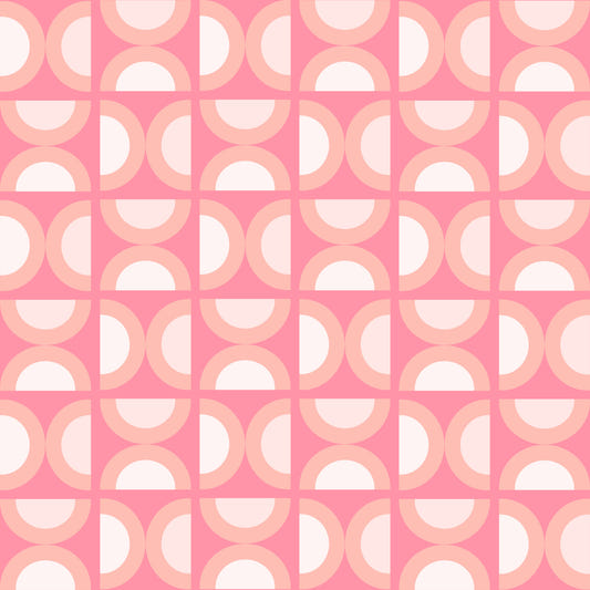 Retro Peach Arcs Wall Mural