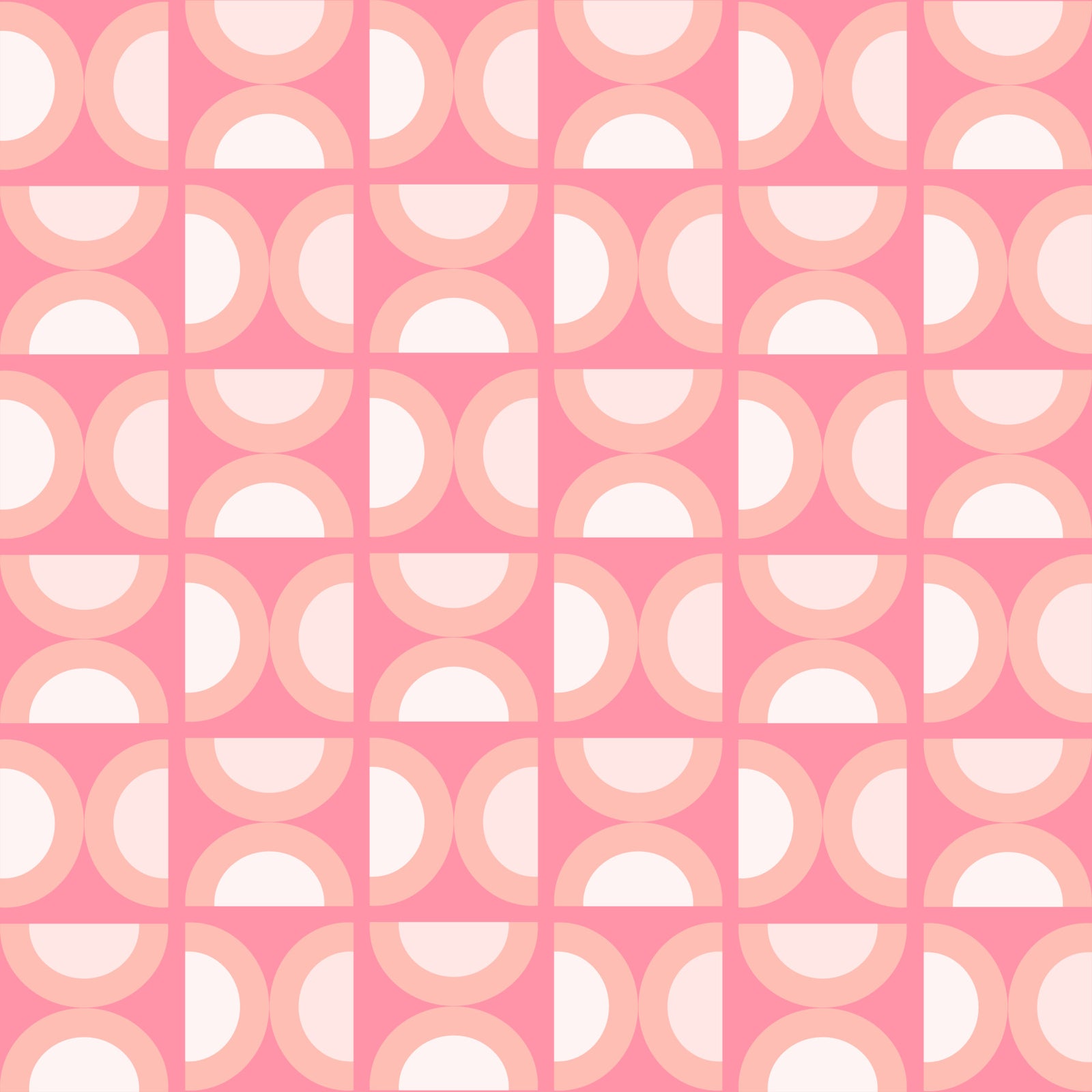 Retro Peach Arcs Wall Mural
