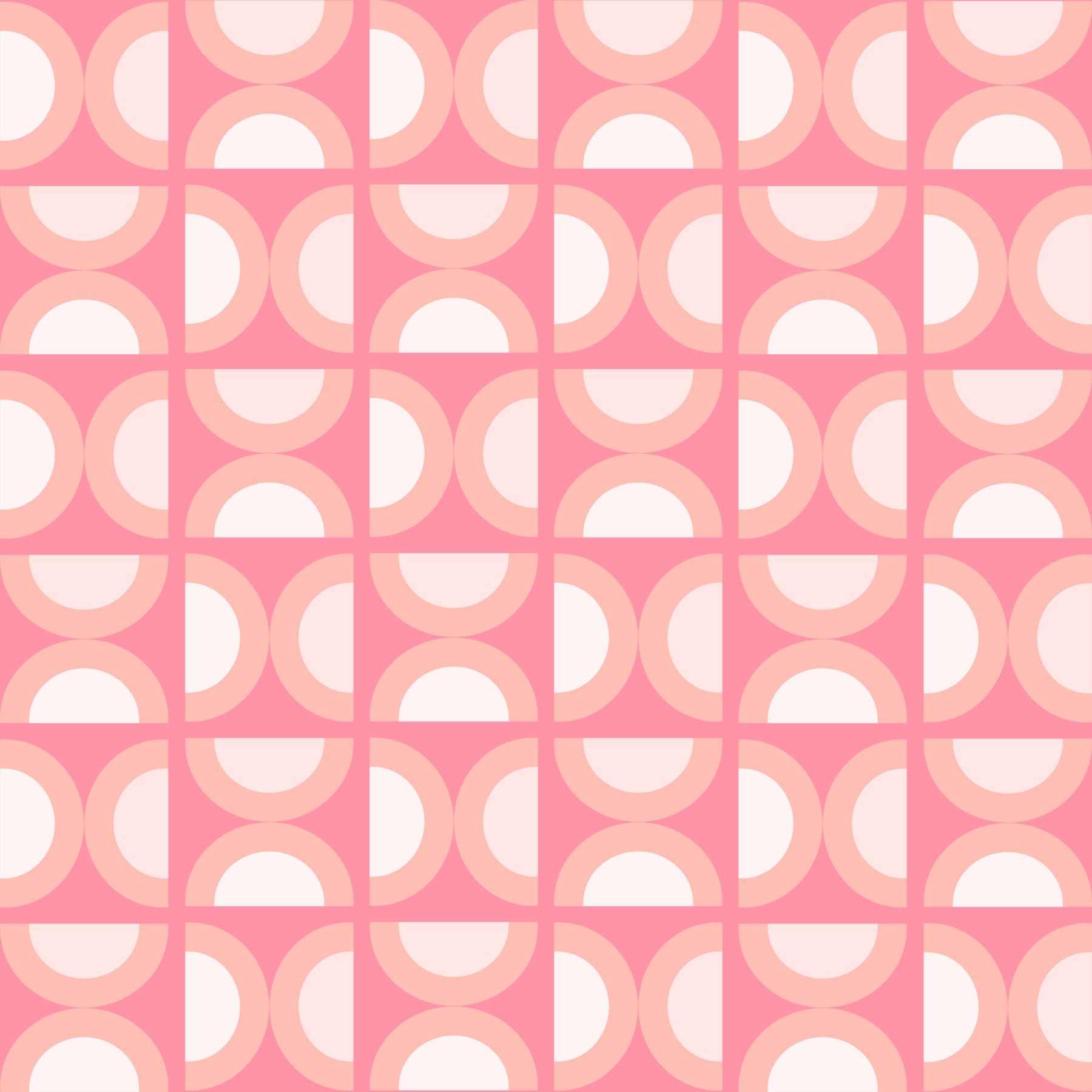Retro Peach Arcs Wall Mural in your room — zoomed